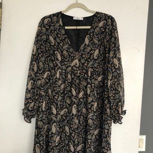 Mango Flowy Print Dress Size 8